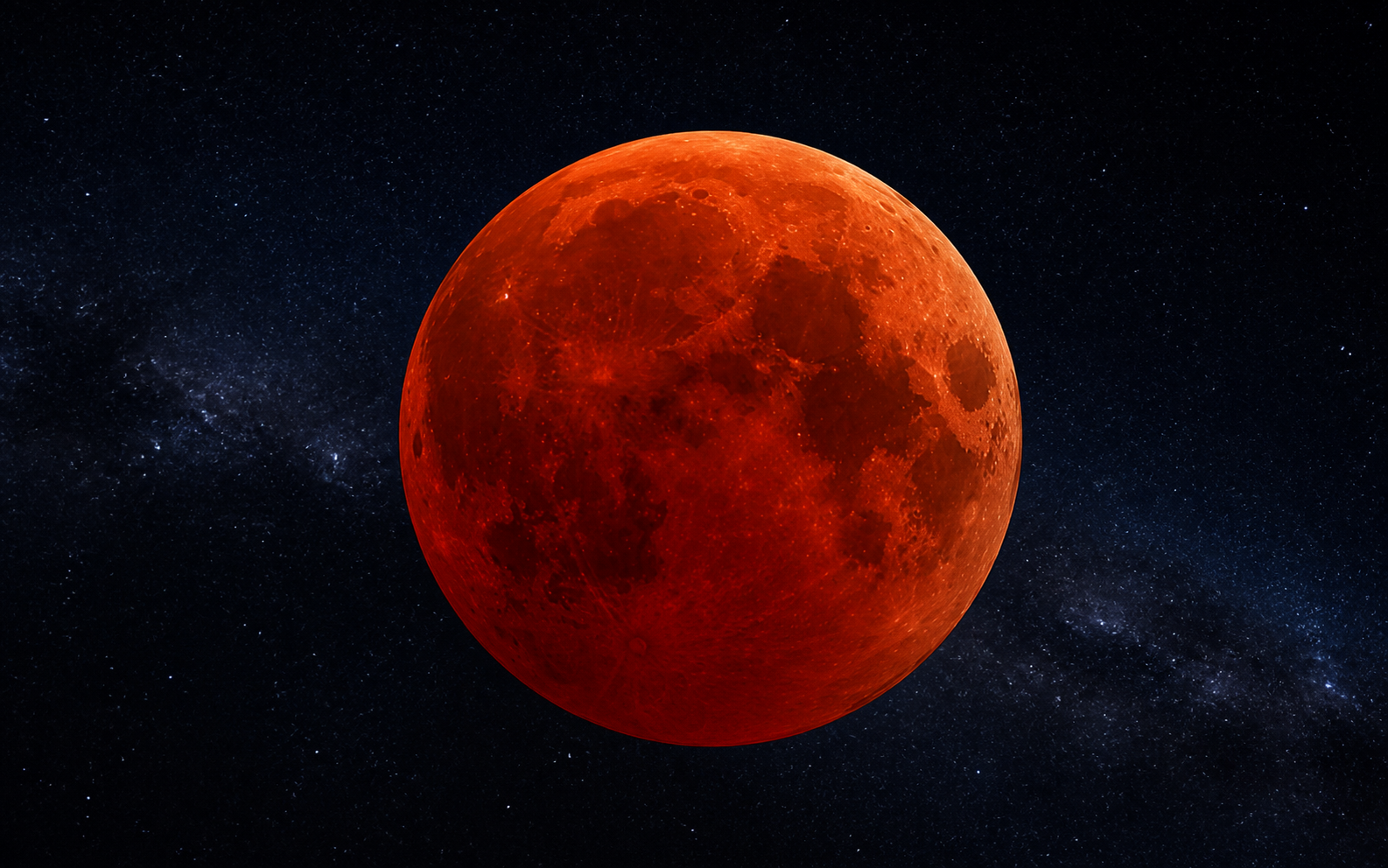 Eclipse lunar total con la Luna roja