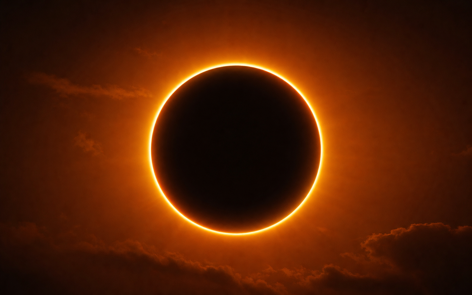 Eclipse solar anular con anillo de fuego